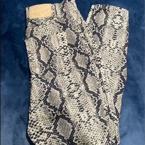 Zara Snake Print Skinny Jeans